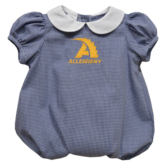 Allegheny Gators Embroidered Navy Girls Baby Bubble Short Sleeve