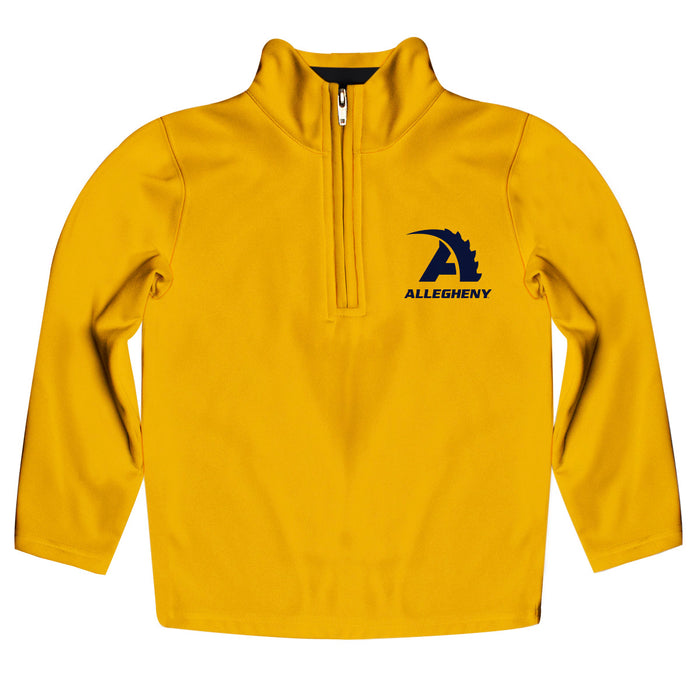 Allegheny Gators Vive La Fete Game Day Solid Yellow Quarter Zip Pullover Sleeves