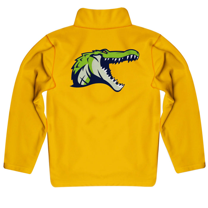 Allegheny Gators Vive La Fete Game Day Solid Yellow Quarter Zip Pullover Sleeves