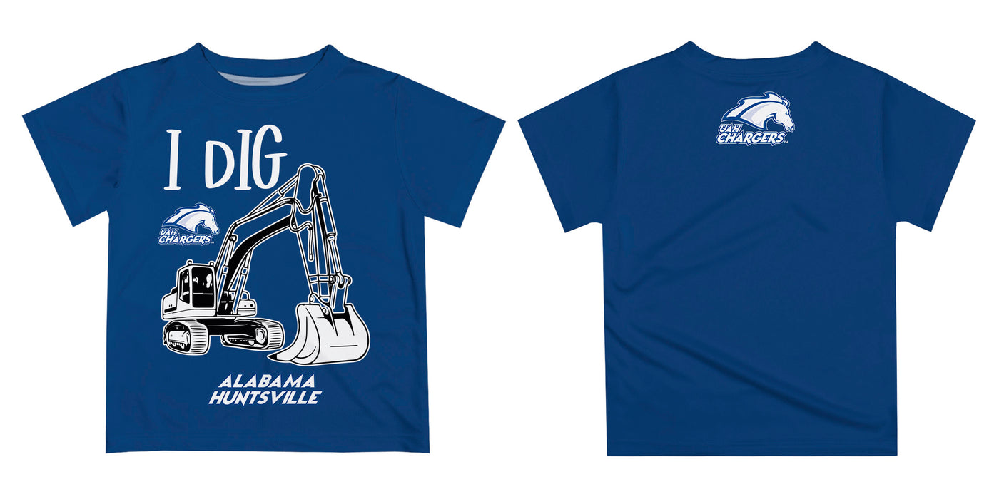 Alabama at Huntsville Chargers Vive La Fete Excavator Boys Game Day Blue Short Sleeve Tee - Vive La Fête - Online Apparel Store