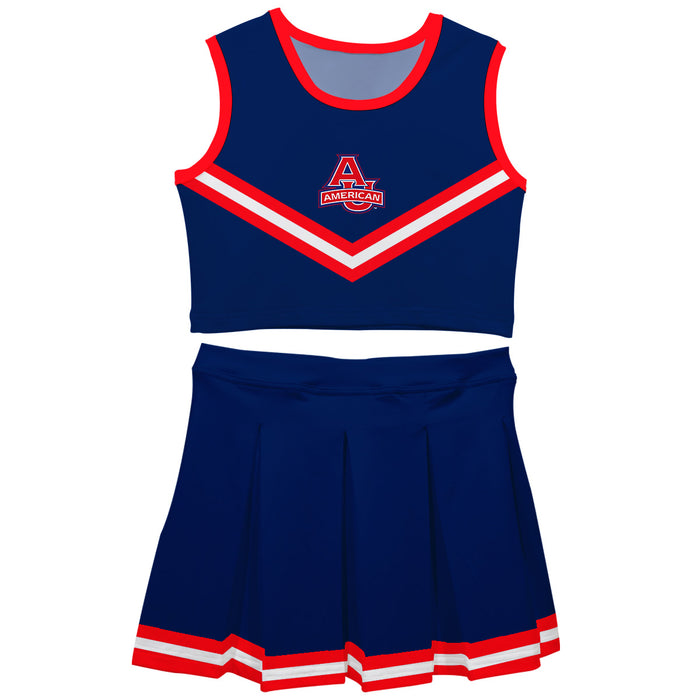 American Eagles Vive La Fete Game Day Blue Sleeveless Cheerleader Set