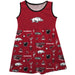 Arkansas Razorbacks Sleeveless Tank Dress Girls Cardinal Repeat Print Hand Sketched Vive La Fete Impressions