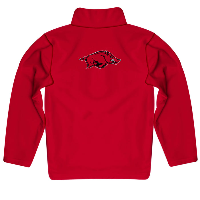 Arkansas Razorbacks Vive La Fete Game Day Solid Cardinal Quarter Zip Pullover Sleeves