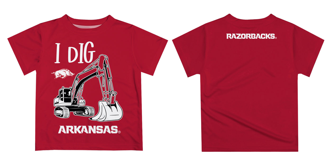 Arkansas Razorbacks Vive La Fete Excavator Boys Game Day Cardinal Short Sleeve Tee - Vive La Fête - Online Apparel Store