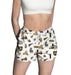 US Military ARMY Black Knights Repeat Print Hand Sketched Vive La Fete Impressions Artwork Womens White Lounge Shorts