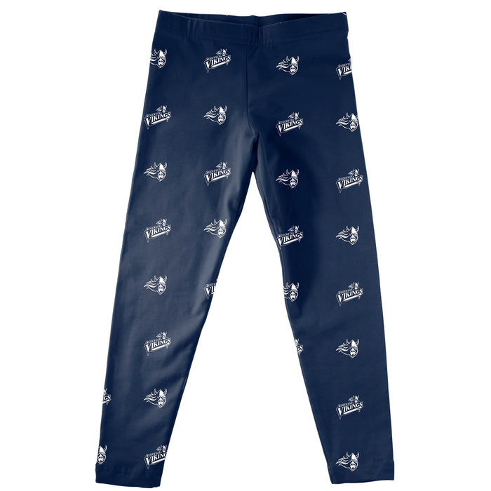 Augustana Vikings AU Vive La Fete Girls Game Day All Over Two Logos Elastic Waist Classic Play Blue Leggings Tights