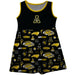 Appalachian State Mountaineers Sleeveless Tank Dress Girls Black Repeat Print Hand Sketched Vive La Fete Impressions