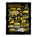 Appalachian State Mountaineers Black Hand Sketched Vive La Fete Impressions Artwork Plush Soft Minky Blanket 36 x 48