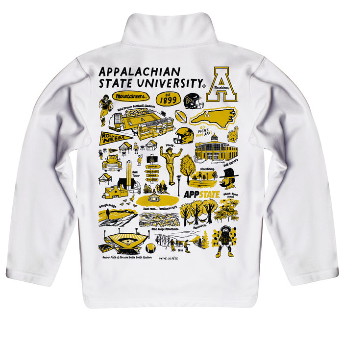 Appalachian State Mountaineers Vive La Fete Impressions Artwork White Boys Quarter Zip Pullover V1