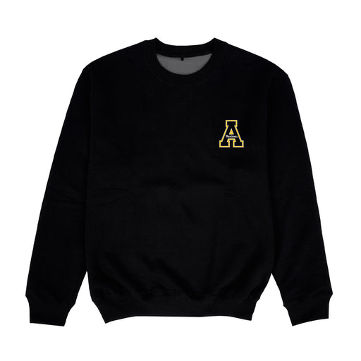 Appalachian State Mountaineers Hand Sketched Vive La Fete Impressions Artwork Womens  Black Crewneck Sweatshirt