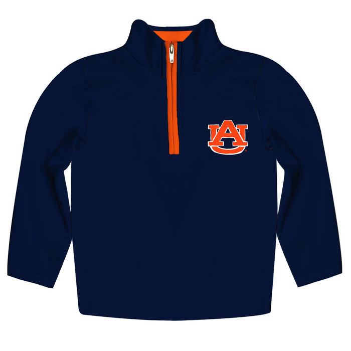 Auburn University Tigers Hand Sketched Vive La Fete Impressions Artwork  Navy Quarter Zip Pullover V1