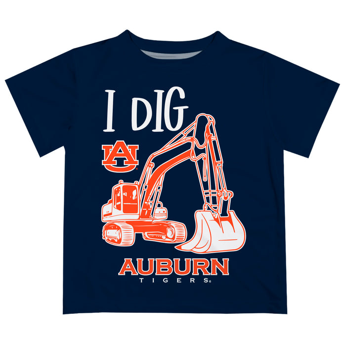 Auburn University Tigers Vive La Fete Excavator Boys Game Day Blue Short Sleeve Tee