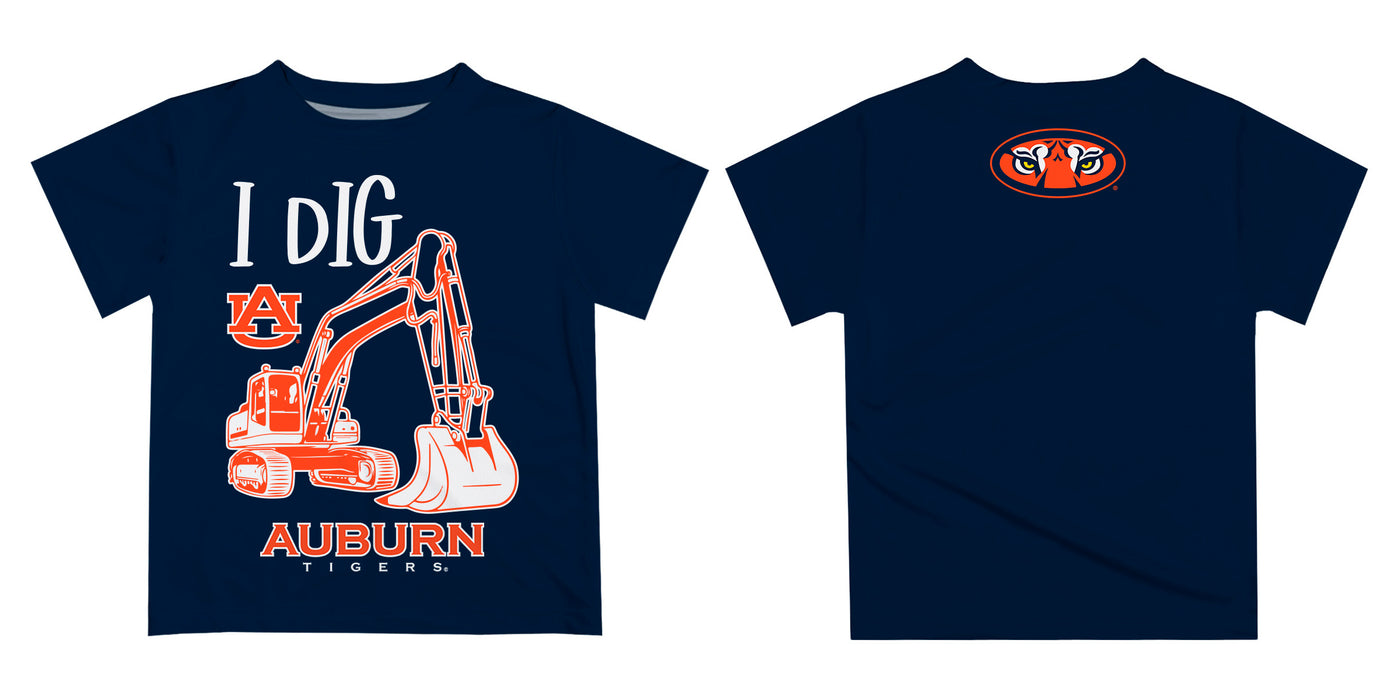 Auburn University Tigers Vive La Fete Excavator Boys Game Day Blue Short Sleeve Tee - Vive La Fête - Online Apparel Store