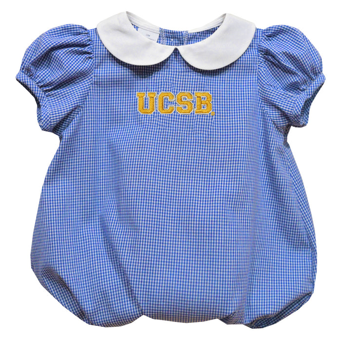 UC Santa Barbara Gauchos UCSB Embroidered Royal Girls Baby Bubble Short Sleeve