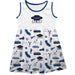 UC Santa Barbara Gauchos UCSB Sleeveless Tank Dress Girls White Repeat Print Hand Sketched Vive La Fete Impressions