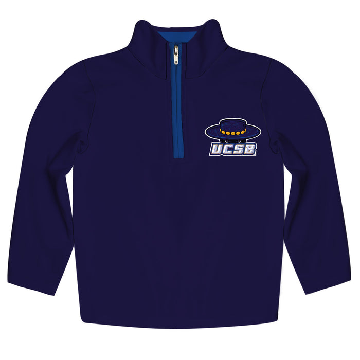 UC Santa Barbara Gauchos UCSB Hand Sketched Vive La Fete Impressions Artwork  Purple Quarter Zip Pullover V1