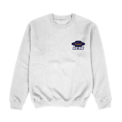 UC Santa Barbara Gauchos UCSB Hand Sketched Vive La Fete Impressions Artwork Womens  White Crewneck Sweatshirt