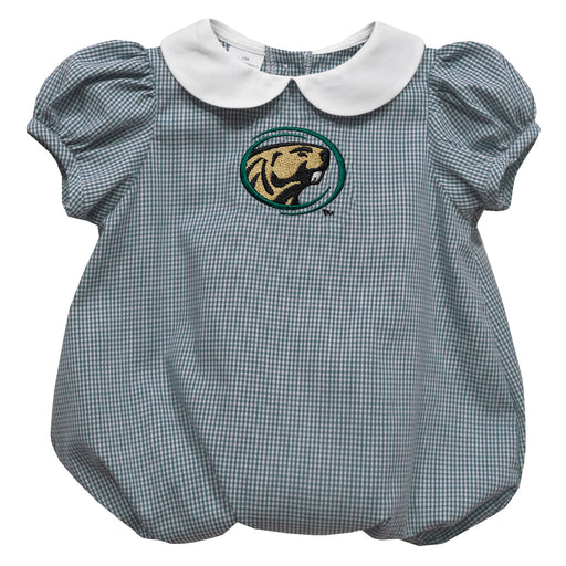 Bemidji State Beavers BSU Embroidered Hunter Green Girls Baby Bubble Short Sleeve