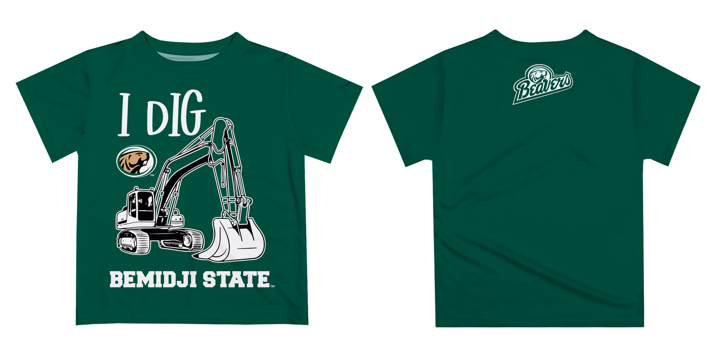 Bemidji State Beavers BSU Vive La Fete Excavator Boys Game Day Green Short Sleeve Tee - Vive La Fête - Online Apparel Store