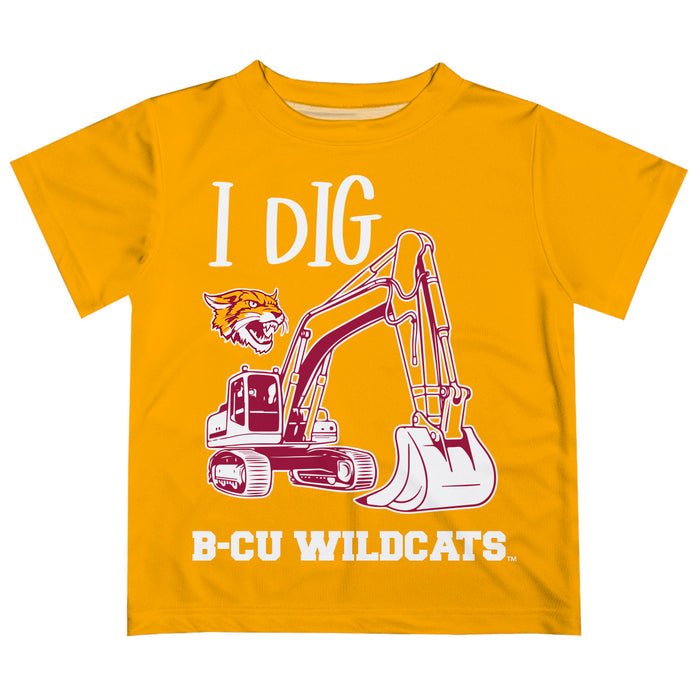 Bethune-Cookman Wildcats BC-U Vive La Fete Excavator Boys Game Day Gold Short Sleeve Tee