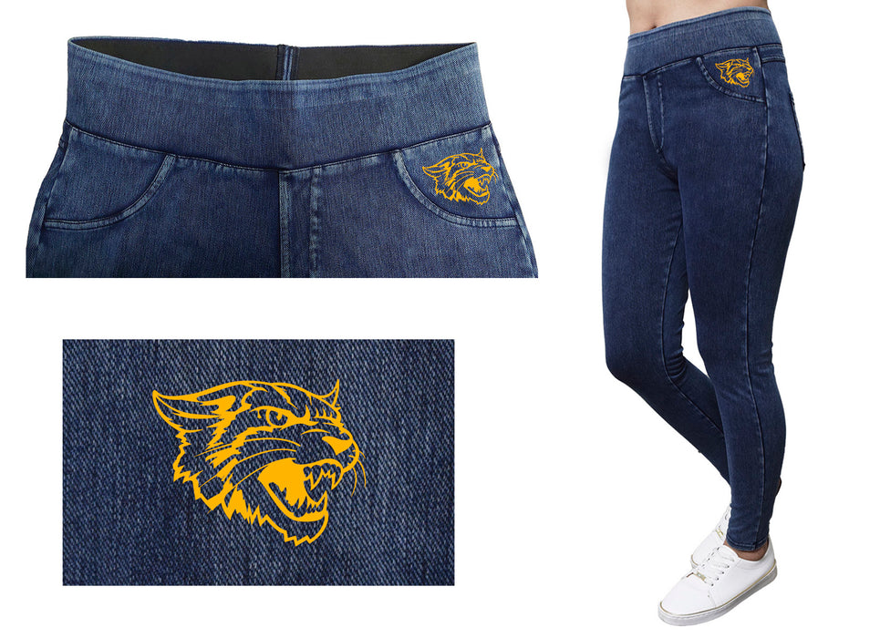 Bethune-Cookman Wildcats BC-U Vive La Fete Game Day Collegiate Logo on Fake Pocket Women Maroon Jeggings