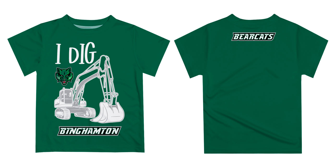 Binghamton University Bearcats Vive La Fete Excavator Boys Game Day Green Short Sleeve Tee - Vive La Fête - Online Apparel Store