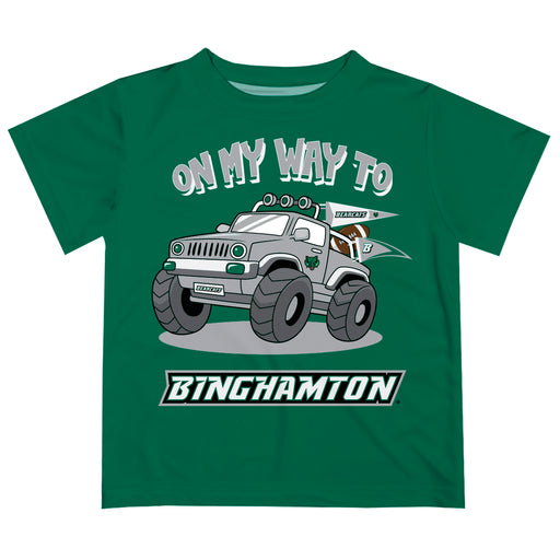 Binghamton University Bearcats  Vive La Fete Monster Truck Boys Game Day Green Short Sleeve Tee