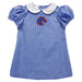 Boise State University Broncos Embroidered Royal Gingham Short Sleeve A Line Dress