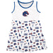 Boise State University Broncos Sleeveless Tank Dress Girls White Repeat Print Hand Sketched Vive La Fete Impressions