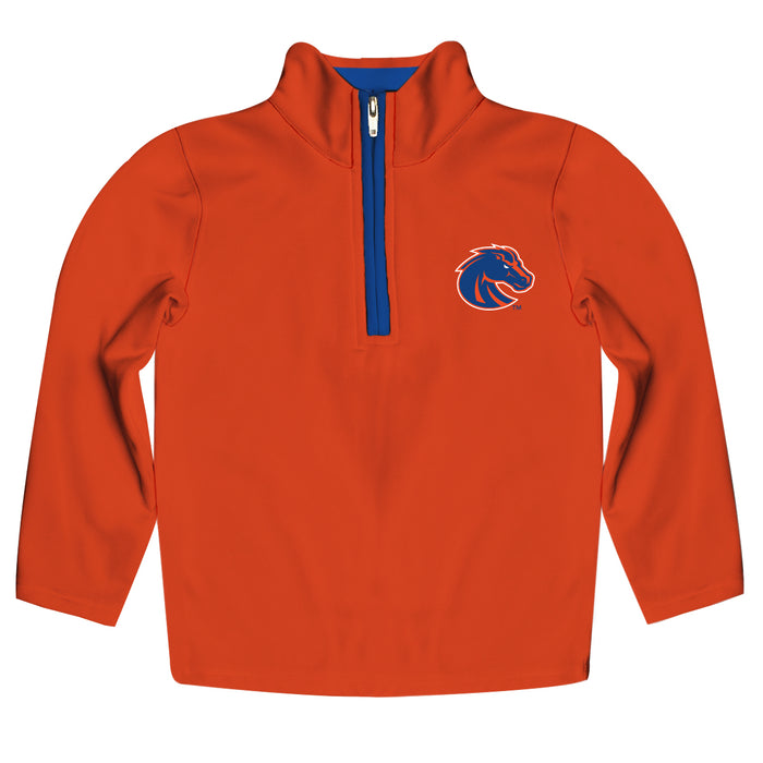 Boise State University Broncos Hand Sketched Vive La Fete Impressions Artwork  Orange Quarter Zip Pullover V1