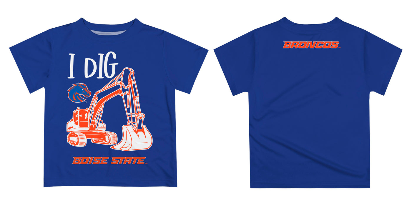 Boise State University Broncos Vive La Fete Excavator Boys Game Day Blue Short Sleeve Tee - Vive La Fête - Online Apparel Store