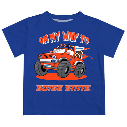 Boise State University Broncos  Vive La Fete Monster Truck Boys Game Day Blue Short Sleeve Tee