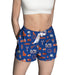 Boise State University Broncos Repeat Print Hand Sketched Vive La Fete Impressions Artwork Womens Blue Lounge Shorts