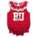 Boston Terriers Swirls Red Sleeveless Ruffle Onesie Logo Bodysuit