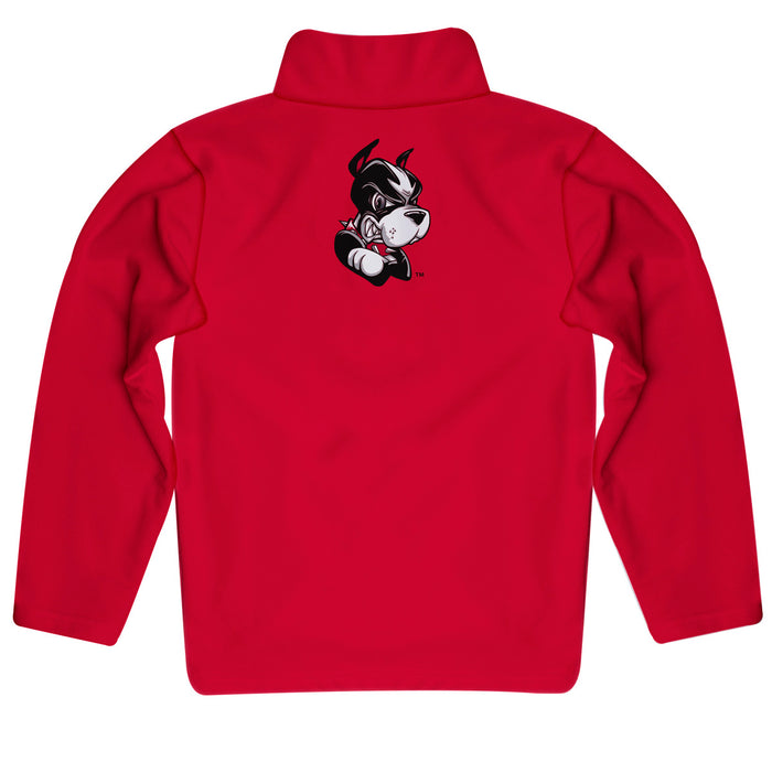 Boston University Vive La Fete Game Day Solid Red Quarter Zip Pullover Sleeves