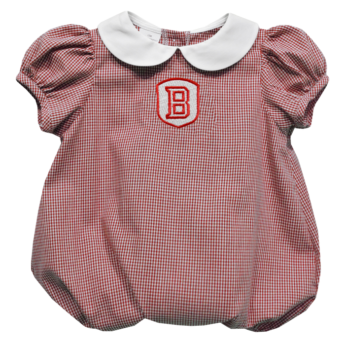 Bradley University Braves Embroidered Red Cardinal Girls Baby Bubble Short Sleeve