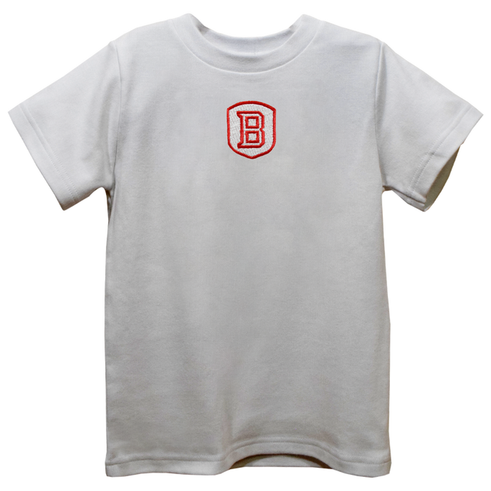 Bradley University Braves Embroidered White Short Sleeve Boys Tee Shirt