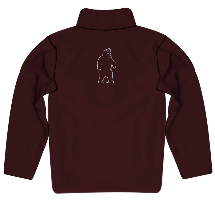 Brown University Bears Vive La Fete Game Day Solid Brown Quarter Zip Pullover Sleeves