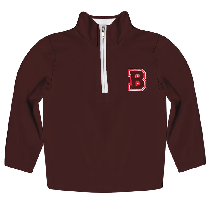 Brown University Bears Hand Sketched Vive La Fete Impressions Artwork  Brown Quarter Zip Pullover V1