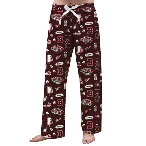 Brown University Bears Repeat Print Hand Sketched Vive La Fete Impressions Artwork Womens  Brown  Lounge Pants