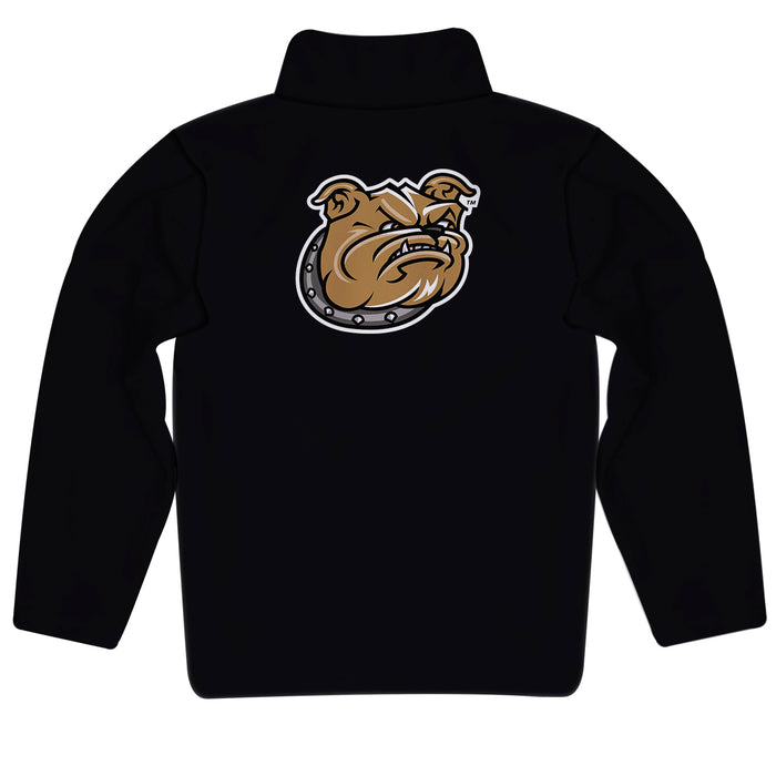 Bryant University Bulldogs Vive La Fete Game Day Solid Black Quarter Zip Pullover Sleeves