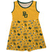 Baylor Bears Sleeveless Tank Dress Girls Gold Repeat Print Hand Sketched Vive La Fete Impressions