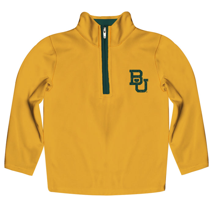 Baylor Bears Hand Sketched Vive La Fete Impressions Artwork  Gold Quarter Zip Pullover V1