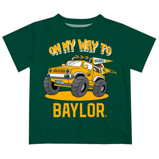 Baylor Bears Vive La Fete Monster Truck Boys Game Day Green Short Sleeve Tee