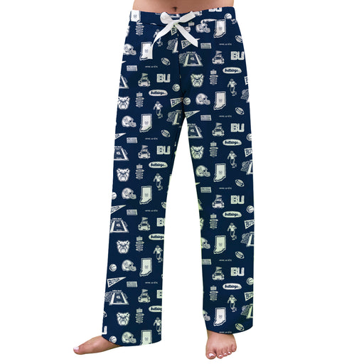 Butler Bulldogs Repeat Print Hand Sketched Vive La Fete Impressions Artwork Womens  Blue  Lounge Pants