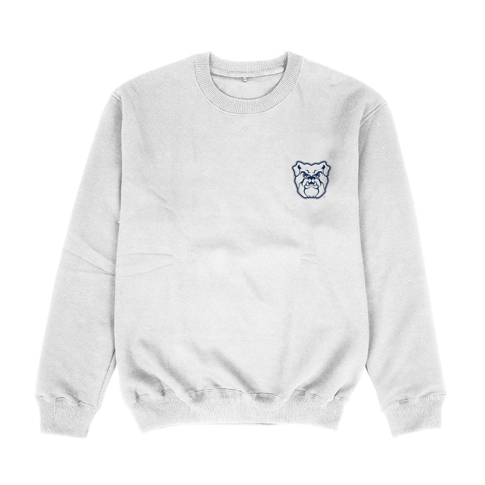 Butler Bulldogs Hand Sketched Vive La Fete Impressions Artwork Womens  White Crewneck Sweatshirt