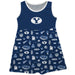 BYU Cougars Sleeveless Tank Dress Girls Blue Repeat Print Hand Sketched Vive La Fete Impressions