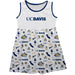 UC Davis Aggies Sleeveless Tank Dress Girls White Repeat Print Hand Sketched Vive La Fete Impressions