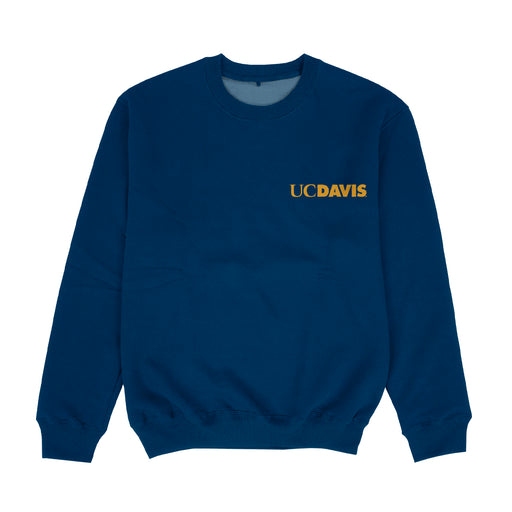 UC Davis Aggies Hand Sketched Vive La Fete Impressions Artwork Womens  Blue Crewneck Sweatshirt