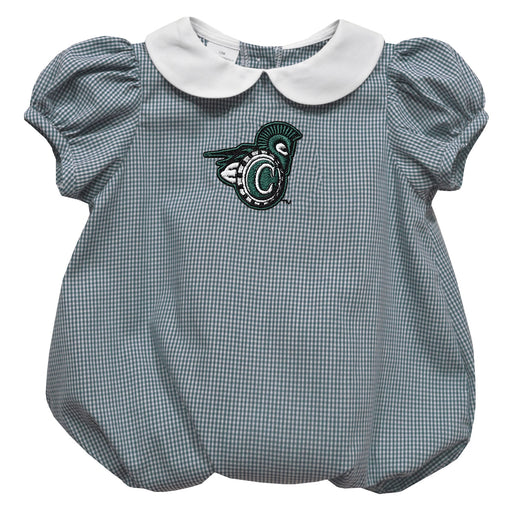 Castleton University Spartans Embroidered Hunter Green Girls Baby Bubble Short Sleeve